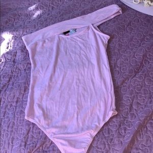 One shoulder, body suit
